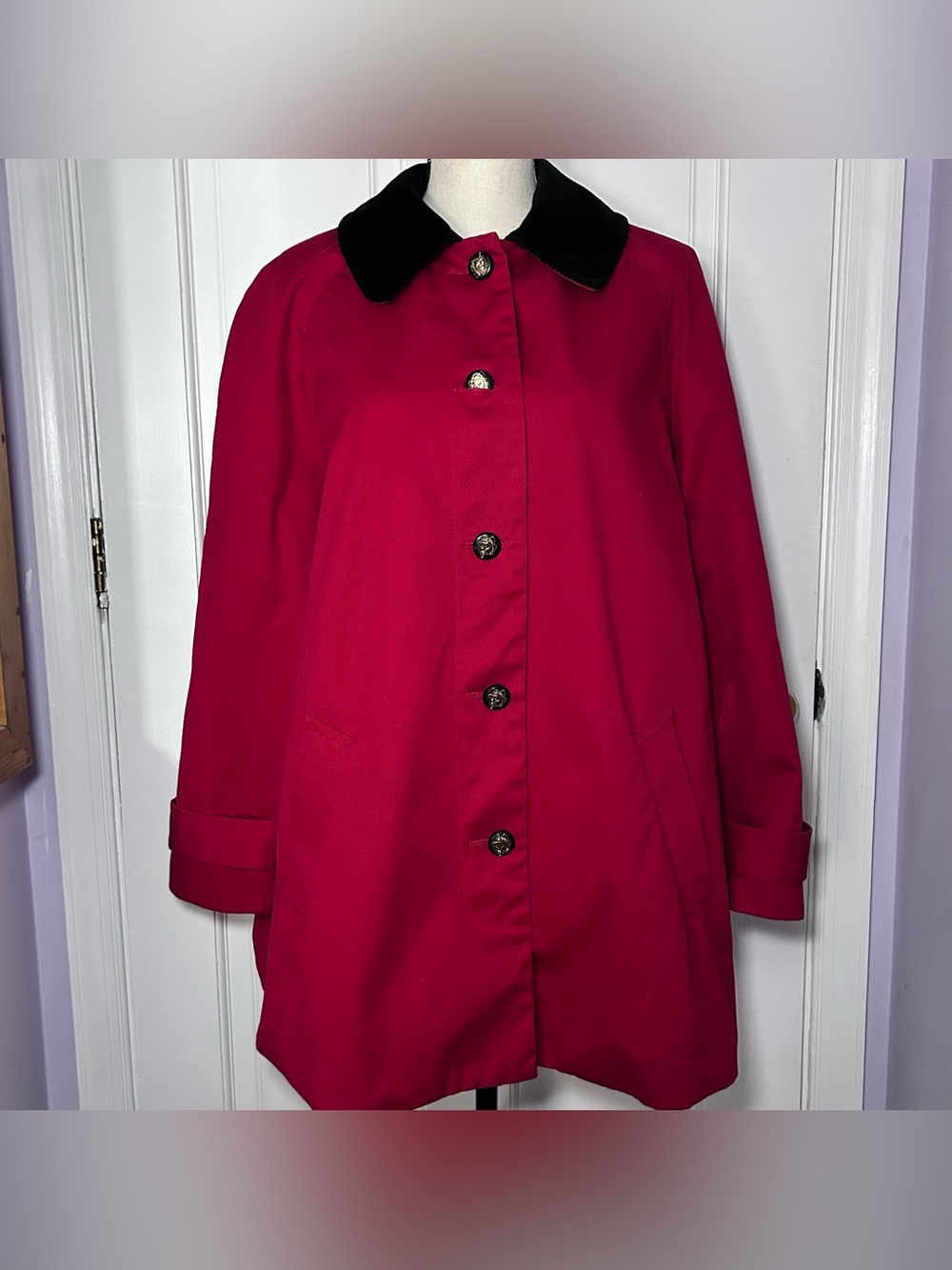 Vintage Lauren Ralph Lauren Jacket Womens XL Red Chore Barn Corduroy Collar